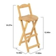 thumbnail image 4 of Bamboo Folding Bar Stool with Backrest & Footrest,33" Counter Height,Space Saving, 4 of 11