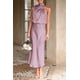 thumbnail image 5 of Vestido PRETTYGARDEN Satín Sin Mangas Cuello Simulado Maxi Rosa M, 5 of 7