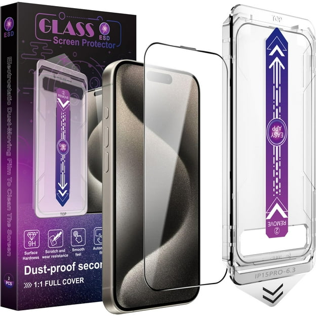 Paquete de 2 protectores de pantalla CHISHA para iPhone 16 Pro de 6.3 pulgadas