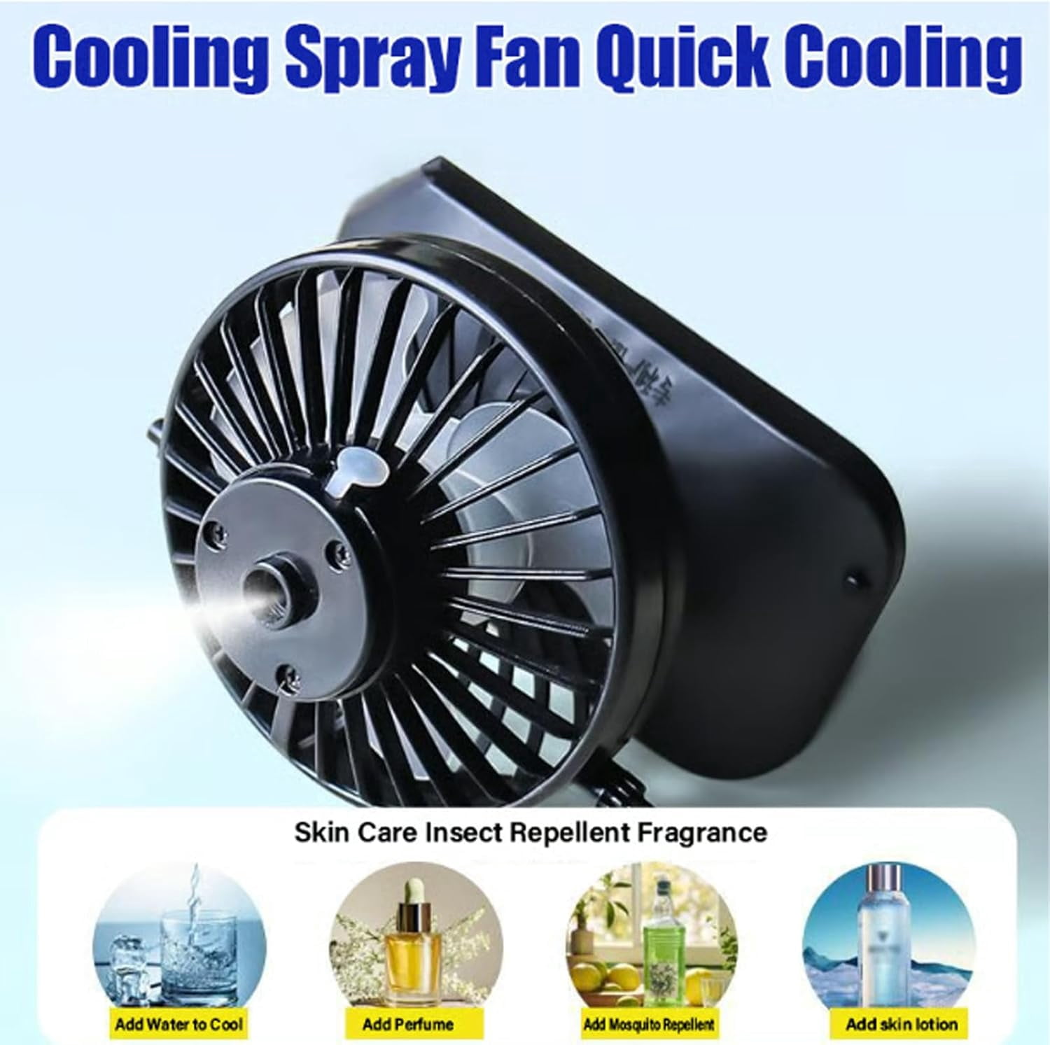 2025 Upgraded Solar Mist Fan Wide Brim Hat, Hat with Fans Solar Power, Built in USB Charging Fan for Outdoor Fishing