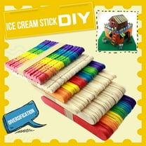 DAMAI 50 Pcs Wooden Craft Sticks Popsicle Stick,Ice Cream Sticks,2.6” Long x 0.35”Wide Treat Ice Pop for DIY Crafts,Home Art Projects, Classroom Supplies