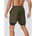 thumbnail image 3 of FEOYA Men's 2 in 1 Running Shorts Liner Male Quick Dry Athletic Shorts Breathable Gym Sweat Shorts Training Sports Basketball Shorts with Phone Pocket L, 3 of 7