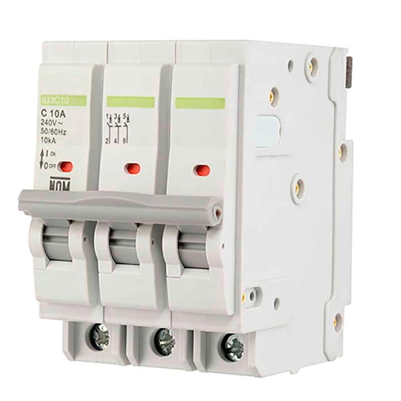 Interruptor termomagnético 3 polos, 15 A blanco