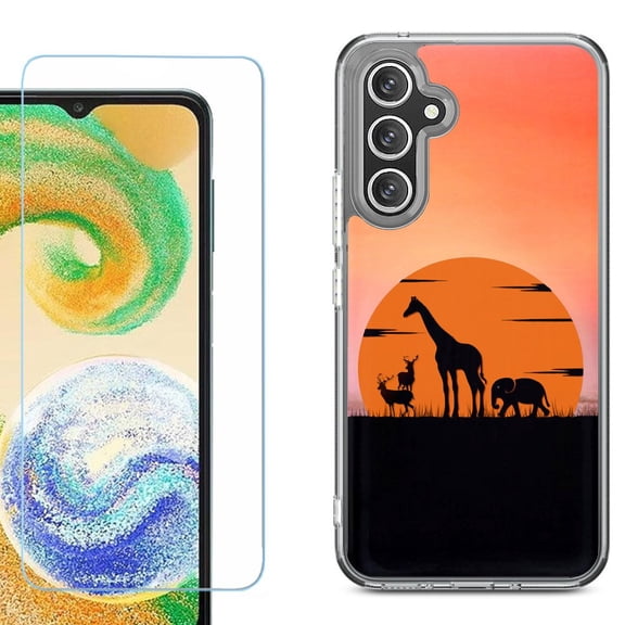 Phone Case for Samsung Galaxy A17 5G, with Screen Protector, by OneToughShield - Sunset Safari