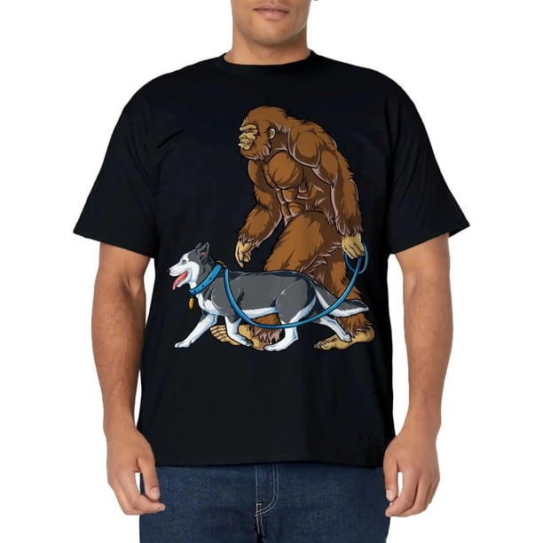 Playera para Mujer de Caminata con Perros Husky Bigfoot y Sasquatch