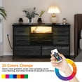 thumbnail image 2 of 8 Dresser TV Stand with Power Outlet & LED Light, 55'' Wide TV Stand with 8 Deep Drawers for Bedroom, Chest of Drawers with AC Outlets and 2 USC Ports, 2 of 9
