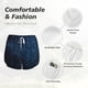 thumbnail image 4 of Balery Blue Glitter Retro Pantalones cortos deportivos para mujer con forro y dos bolsillos, elásticos, para entrenamiento, gimnasio, yoga-Small, 4 of 7