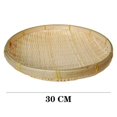thumbnail image 2 of Handmade Woven Basket Bamboo Sieve Weaving Tray Round Platter 100% Natural Flat Shallow Dustpan for DIY Decorative Fruit Bread Basket Kitchen Home Storage (11.81"), 2 of 7