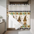 thumbnail image 4 of Honey Gnome No Hook Shower Curtain with Snap in Liner Yellow Sunflower Black Plaid Vintage Linen Farms Waterproof Bathroom Shower Curtain with See Through Top Window for Bathtub 72" x 78", 4 of 9