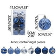 thumbnail image 3 of Axiiglly 8Pcs Christmas Balls Ornaments, 2.36" Shatterproof Christmas Balls, Multi-Pattern Painted Xmas Hanging Balls for Christmas Trees Decorations, Home Holiday Party Indoor Outdoor Decor-Blue, 3 of 7