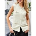 thumbnail image 2 of Women's Sleeveless Sweater Vest with Button Up Cable Knit Crew Neck Trendy Casual Loose Summer Cardigan, 2 of 5