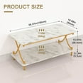 thumbnail image 2 of VECELO 3-Piece Coffee Table Set for Living Room Include Wood Coffee Table + 2 End Tables, Gold+White, 2 of 8