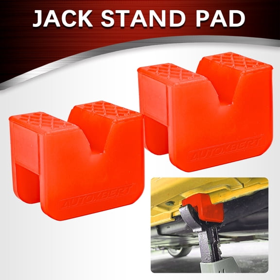 AUTOXBERT 2pc Rubber Axle Jack Pad Jacking Stand Pads Adapter Frame Rail Protector Lifting