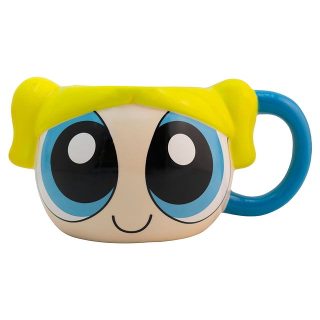 Taza Grande de Cerámica, Diseño Esculpido en 3D, Chicas Super Poderosas, Modelo Burbuja, Capacidad 591 mililitros