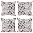 thumbnail image 1 of Tropical Throw Pillow Cushion Case Pack of 4, Monstera Leaves with Hibiscus Petals Bird of Paradise Exotic Foliage Flowers Print, Modern Accent Double-Sided Print, 4 Sizes, Multicolor, by Ambesonne, 1 of 2
