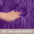 thumbnail image 4 of PiccoCasa Wool Imitation Sheepskin Double Heart Shaped Area Rug for Home, 4 x 2 ft Purple, 4 of 8