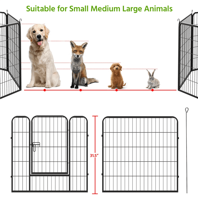 Yaheetech 32inch 6 Panel Portable Pet Playpen Dog Exercise Fence