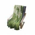 thumbnail image 4 of Lion Soft Flannel Fleece Throw Blanket, Green Animal Silhouette with Wild Jungle Trees Savannah Flora and Fauna, Cozy Plush for Indoor and Outdoor Use, 60" x 80", Green Pale Green, by Ambesonne, 4 of 6
