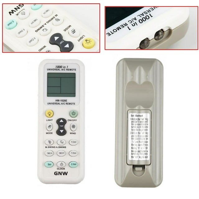 Control remoto de A / C Sunnimix Reemplazo aire acondicionado Pantalla LCD Grande LED