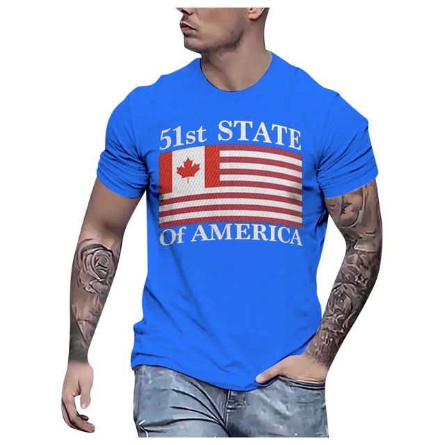 Camiseta De Manga Corta Para Hombre Algodon 51St State Canada. Camiseta Makes Canada 51St State. Camiseta Makes America And Canada Great Again. Camiseta Para Hombre.