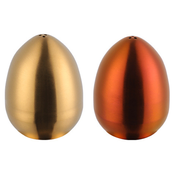 2 tarros de acero inoxidable para condimentos de huevos, sal de cocina y pimienta dorada + rojo mágico MFZFUKR CPB-US-YYM561-12