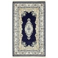 thumbnail image 1 of Unique Loom Tapis de Zone Texturé Narenj Médaillon 3' x 5' Rectangle Bleu Marine/tan, 1 of 2