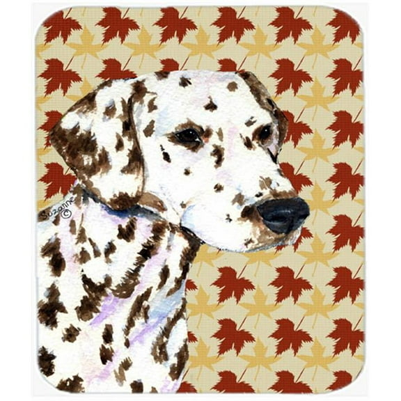 Dalmatian Fall Leaves Portrait Mouse Pad, Hot Pad Or Trivet