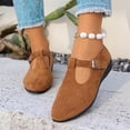 thumbnail image 5 of longantii Womens Mary Jane Shoes Slip on Dressy Ballerina Flats New Trendy Non-Slip Flats for Formal School Walking Brown, 5 of 6