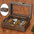 thumbnail image 6 of Segolike Vintage Wooden Display Case Organizer W/ And Lock Velvet Jewelry Storage for Men Women, Elegant Appearance. - 3 Slots, 6 of 8
