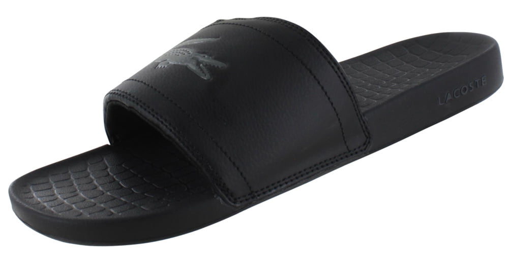 black lacoste flip flops