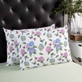 thumbnail image 4 of Pink Blue Hydrangea Throw Pillow Cover 20 x 26 Inch Decorative Pillow Cover Pastoral Watercolor Botanical Flowers Lumbar Pillowcase Seasonal Rectangle Cushion Case for Couch Sofa Bed Living Room, 4 of 7