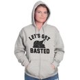 thumbnail image 3 of Let's Get Basted Turkey Day Unisex Fleece Graphic Zip Up Hoodie Brisco Brands 2X, 3 of 5