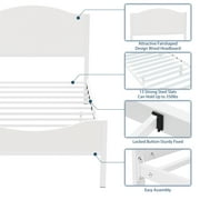 Yoneston Twin Metal Platform Bed Frame with Wood Headboard, White Finish Single Bed Frames Mattress Foundation for Kids Teens Boys & Girls, No Box Spring Needed