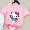 thumbnail image 5 of Camiseta de Hello Kitty para niños y niñas, ropa bonita de dibujos animados, ropa con estampado de figuras de Anime, Top rosa, regalo de verano, 5 of 5