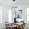 thumbnail image 4 of Hukoro 12.2 in. 9-Light Modern Rectangle Lantern Pendant Light with Matte Black finish and Gold Accents, 4 of 4