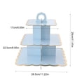 thumbnail image 3 of MTBLYS Soporte de 3 niveles para cupcakes y postres|ideal para fiestas de cumpleaños y bodas| Bandeja de plástico escalonada con borde dorado festoneado para servir cupcakes|pasteles o aperitivos, 3 of 6