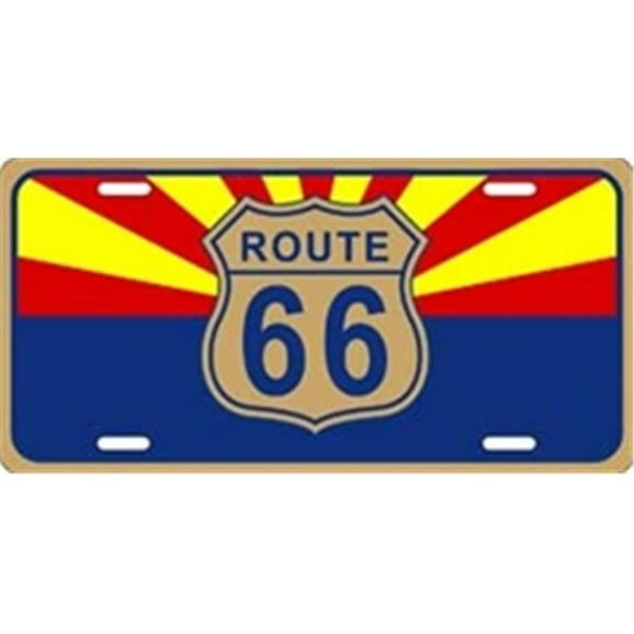 LP-1256 Route 66- Arizona Flag License Plate Tags- X426