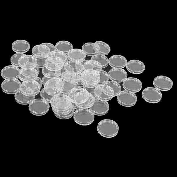 100 Unidades de Cápsulas de Porta Monedas, Caja forma forma Plástico para Almacenamiento de Monedas - Claro, tal se describe Yotijar Cápsulas de monedas