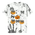 thumbnail image 6 of YDFCWXW Women's Halloween Graphic Short Sleeve T-Shirt - Cute & Spooky Printed Casual Tee for Parties Grey, XXL, 6 of 7