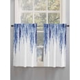 thumbnail image 5 of Navy Blue 2 Panel Kitchen Curtains for Windows, Summer Botanical Leaves Watercolor Bathroom Privacy Curtain, Home Décor Window Treatment for Bedroom/Living Room 55"x45", 5 of 6