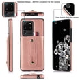 thumbnail image 3 of for Samsung Galaxy S20 Ultra Case Wallet with Slide Credit Card Holder, Flip Premium PU Leather Hidden Kickstand Classic Retro Heavy Duty Protective Cover for Samsung Galaxy S20 Ultra,Rosegold, 3 of 10