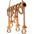 thumbnail image 5 of Farmhouse Pendant Lights Kitchen Island, Kitchen Light Fixtures, Rustic Dining Room Light Fixture with 6 E26 Bulb Sockets, Rope and Bamboo Chandelier, Ceiling Pendant Light Fixtures, Hanging, 5 of 5