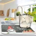 thumbnail image 5 of Christmas Gnome Snowflakes Dish Drying Mat for Kitchen Counter 16x18 in Xmas Candles Gift Microfiber Drying Mats Absorbent Reversible Dish Pad Medium Dish Draining Mat Fast Dry Kitchen Accessories, 5 of 7