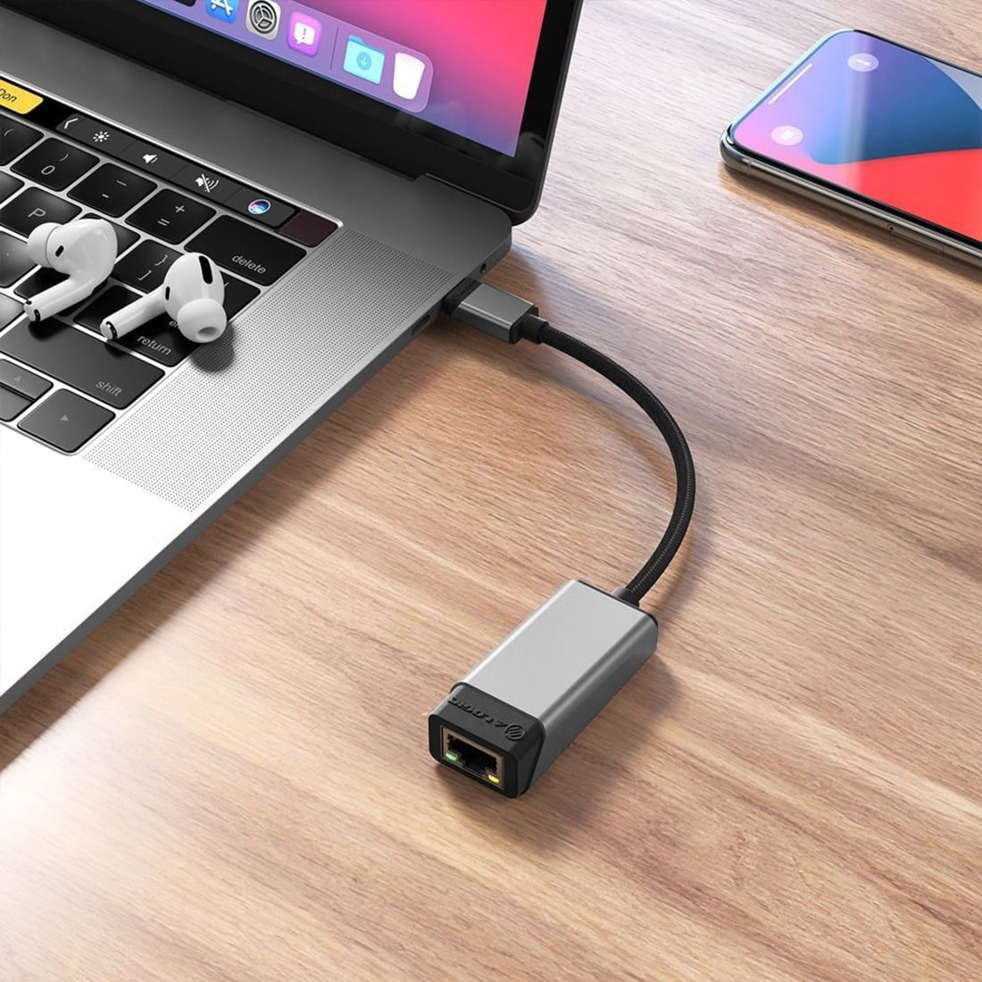 ALOGIC Ultra USB-C (Male) to RJ45 Gigabit Ethernet (Female) Adapter, Space Grey