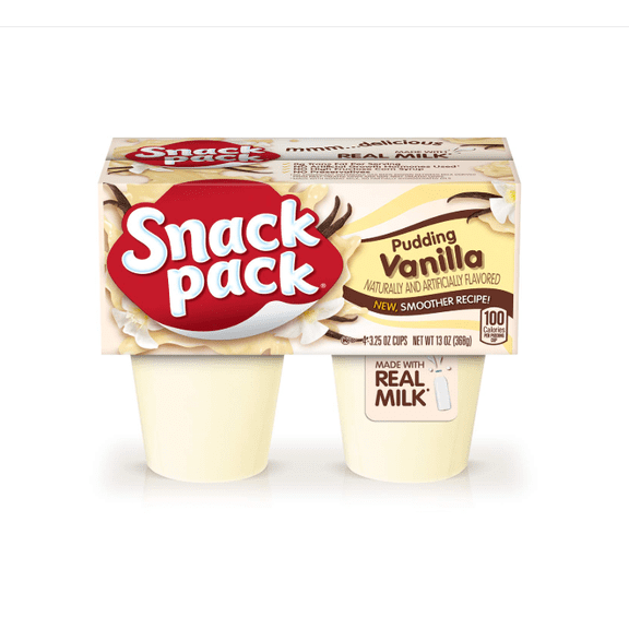 Snack Pack Vanilla Flavored Pudding Cups, 3.25 oz., 4-Count