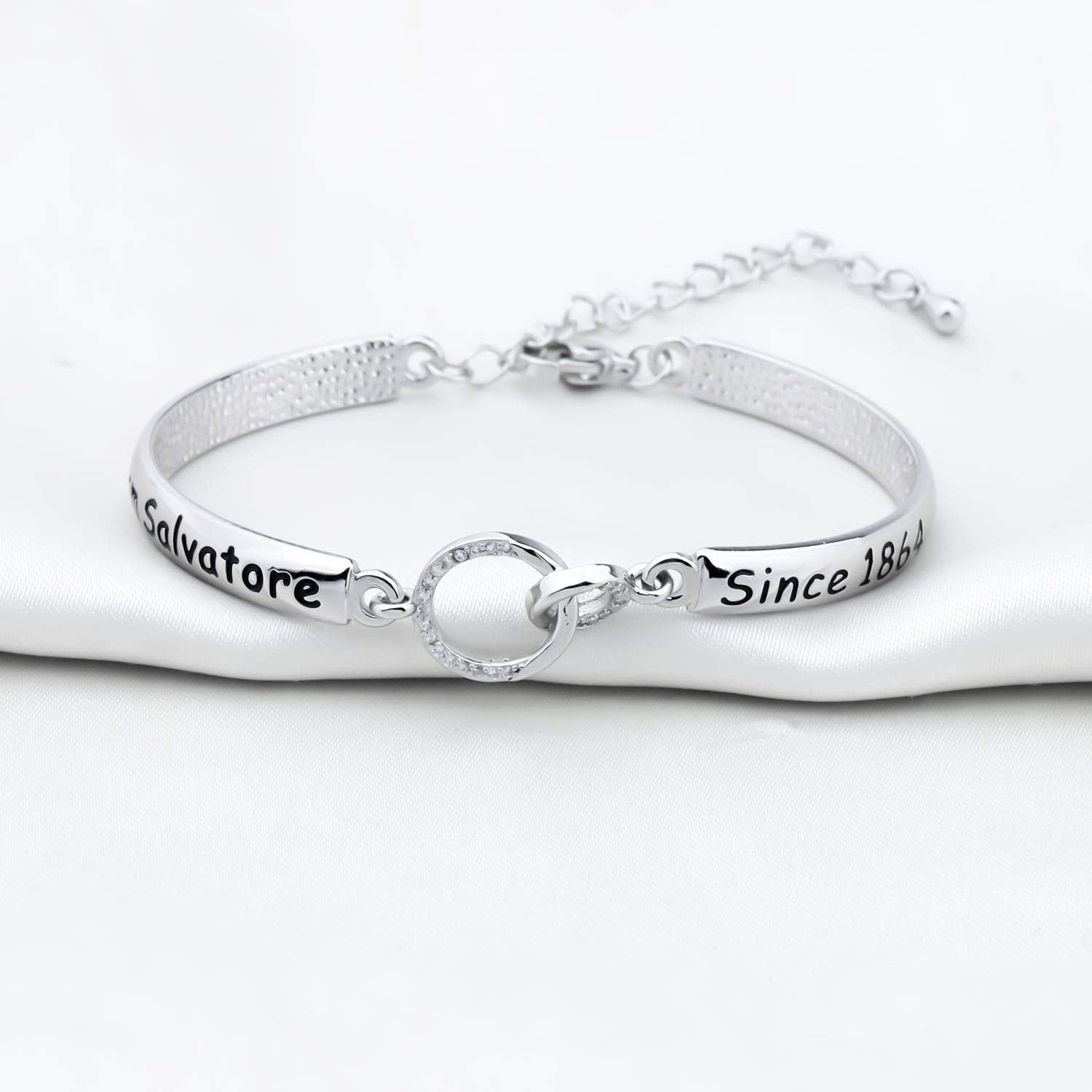 Zuo Bao Vampire Fans Gift Vampire Inspired Jewelry Team Damon Stefan Salvatore Since 1864 Bracelet for Women Girls(Salvatore-S) Zuo Bao Vampire Fans Gift Vampire Inspired Jewelry Team Damon Stefan Salvatore Since 1864 Bracelet for Women Girls(Salvatore-S)