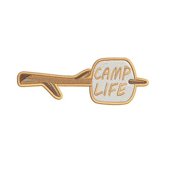 Camp Life Marshmellow Roasting Embroidered DIY Iron on or Sew-on Decorative Patch Badge Emblem Appliques Adventure Wildlife Vacation Travel Tourist Souvenir Series