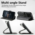 thumbnail image 2 of for iPhone 16 Pro Detachable Wallet Case, PU Leather Magnetic Cover Support Wireless Charging & Magnetic Car Mount, Card Slots Holder, Flip Stand, Folio Full Body Protective Phone Shell, Black, 2 of 11