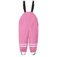 thumbnail image 4 of shoper Kids Rain Pants Girls Waterproof Solid Color with Reflective Strips Breathable Rain Bodysuits Unisex Kids Raincoat for All Ages Pink 92/S, 4 of 4