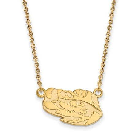 LSU Small (1/2 Inch) Pendant w/Necklace (14k Yellow Gold)